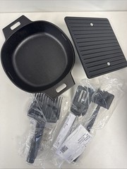 Pampered Chef Cast Iron Pan w/ Grill Press and More