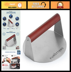 6.5″ Heavy-Duty Burger Press Patty Maker – Stainless Steel BBQ Grill Tool, Comme
