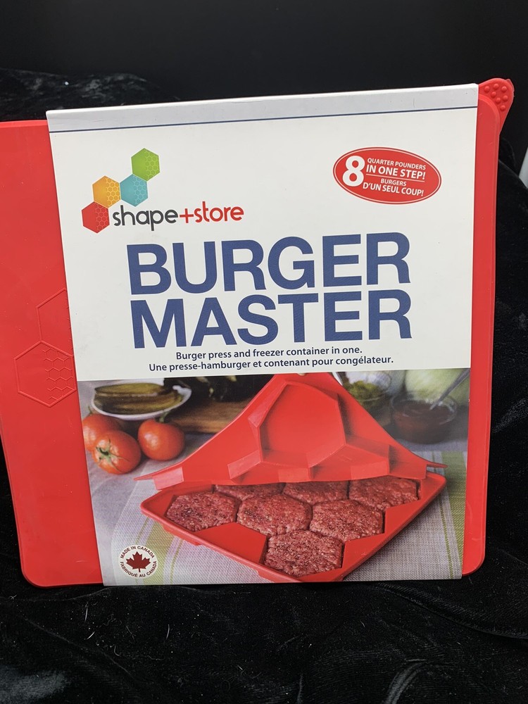 8 IN 1 Shape + Store Burger Master - Burger Press & Freezer Container -Brand New