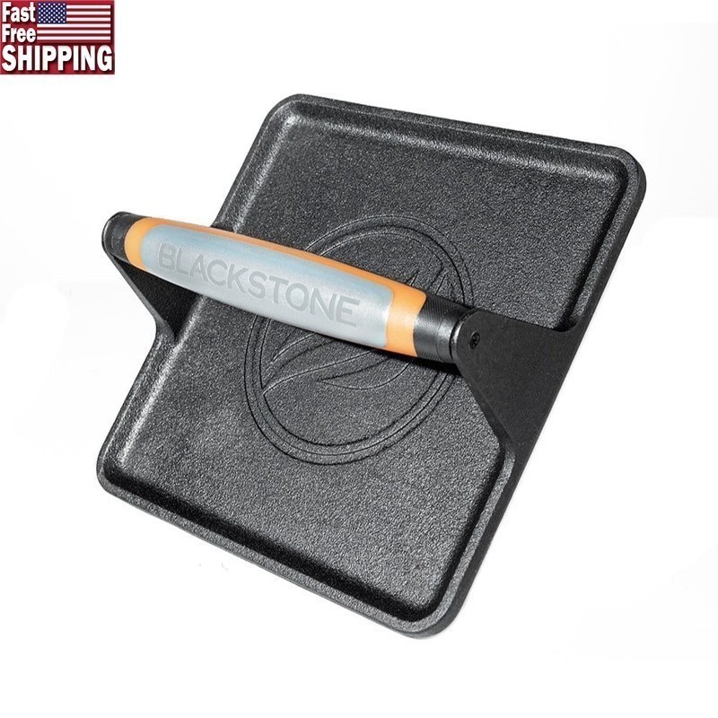 Cast Iron Griddle Press Heat Resistant Handle Non Stick Burger Sandwich Tool New
