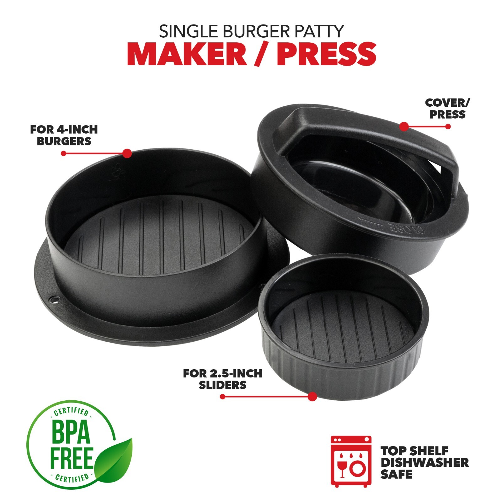 Burger Press Hamburger Patty Maker Stuffed Smash Burgers Mini Sliders Press Kit gallery