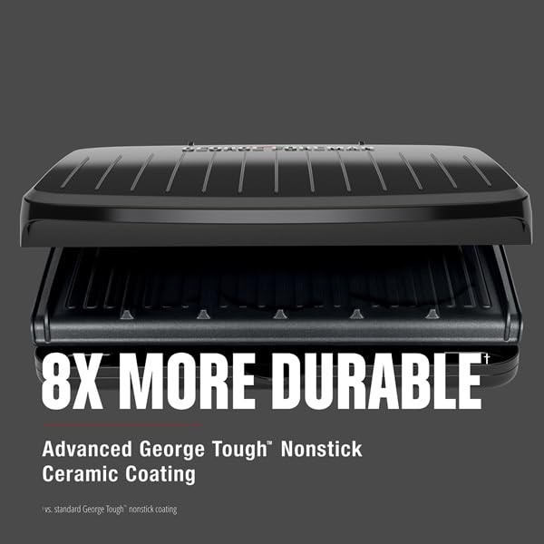 FamilySize Grill & Panini Press, Nonstick Ceramic Coating, FatRemoving Slope,... gallery