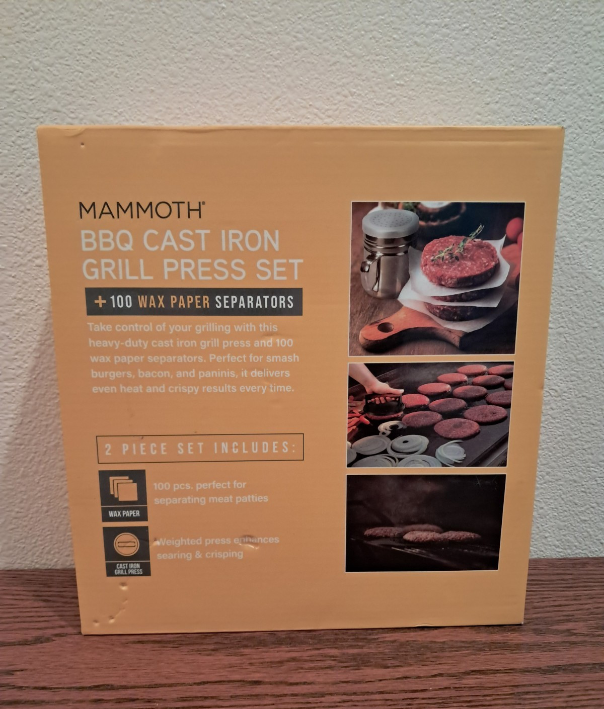 Mammoth BBQ Cast Iron Grill Burger Press Set gallery