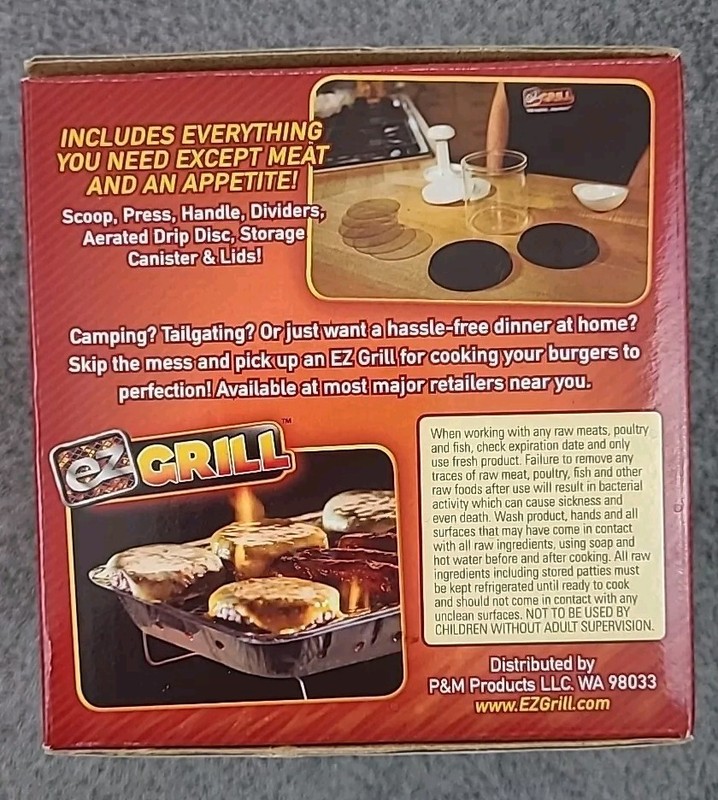 EZ Press N Grill BP-1 Perfect Burger Patty Maker Container NEW As Seen On TV gallery