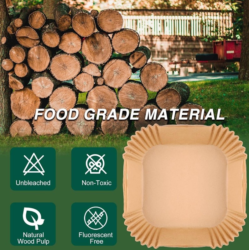 Air Fryer Disposable Paper Liners Square, Square-6.3''(2-5QT), Square gallery