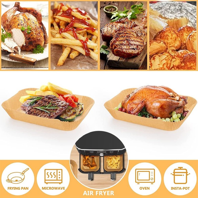 YJWYDM Air Fryer Disposable Paper Liners, 150PCS 8.7x5.5", wood color gallery