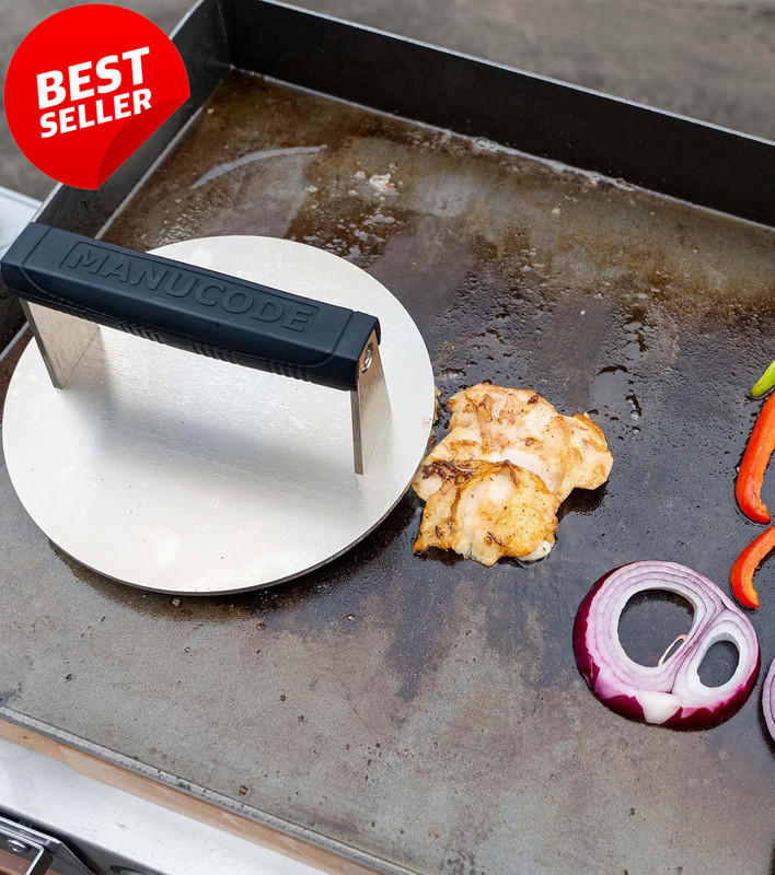 Stainless Steel Burger Press 3.25lb 8in Steak Weight BBQ Grill Tool - US gallery