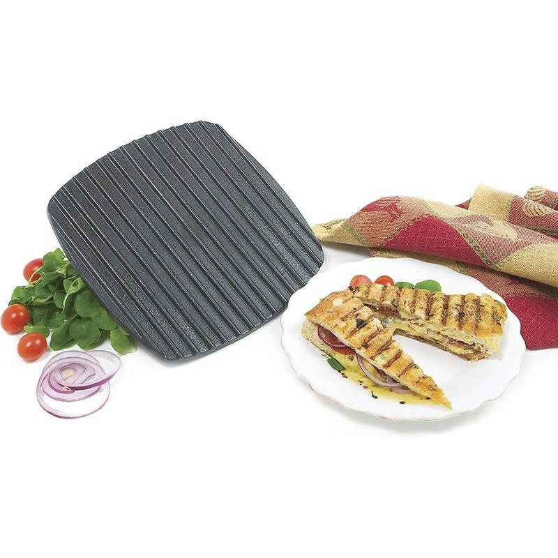 Enamel Cast Iron Italian Panini Press Griller Steaks Burgers Chicken Cooking New gallery