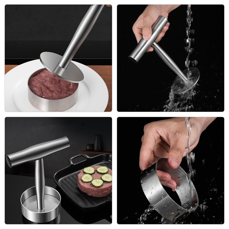 Kitchen Tool Hamburger Multi-function Meat Press Stainless Steel Patty Mold gallery