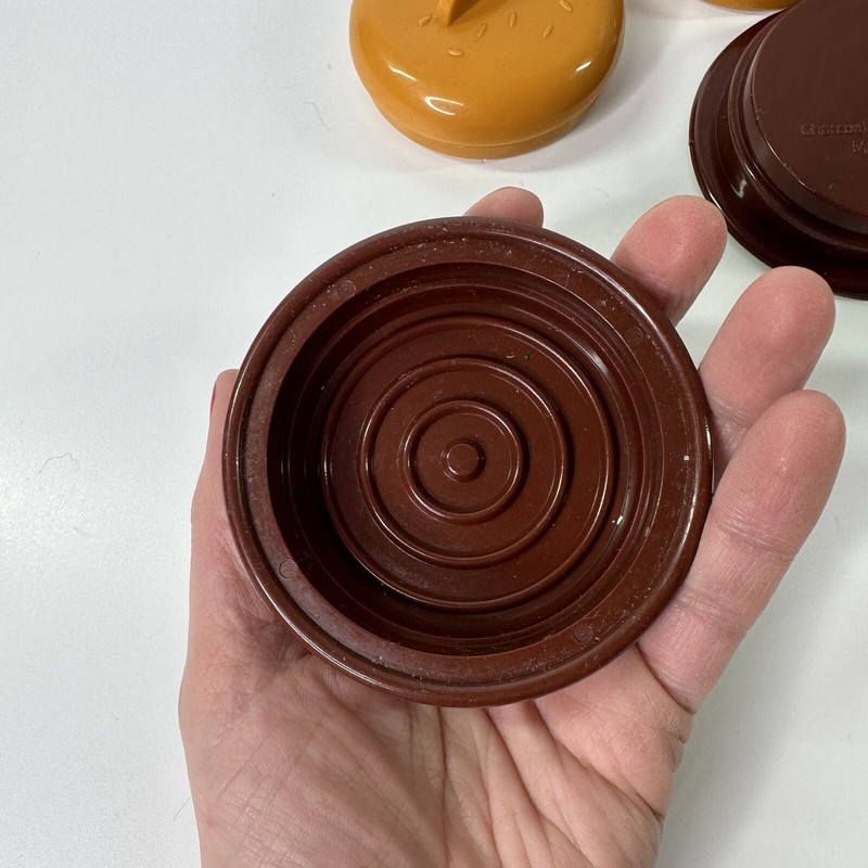 2 Charcoal Companion 2008 Slider Hamburger Press Plastic Bun Shaped 2.5" Inside gallery