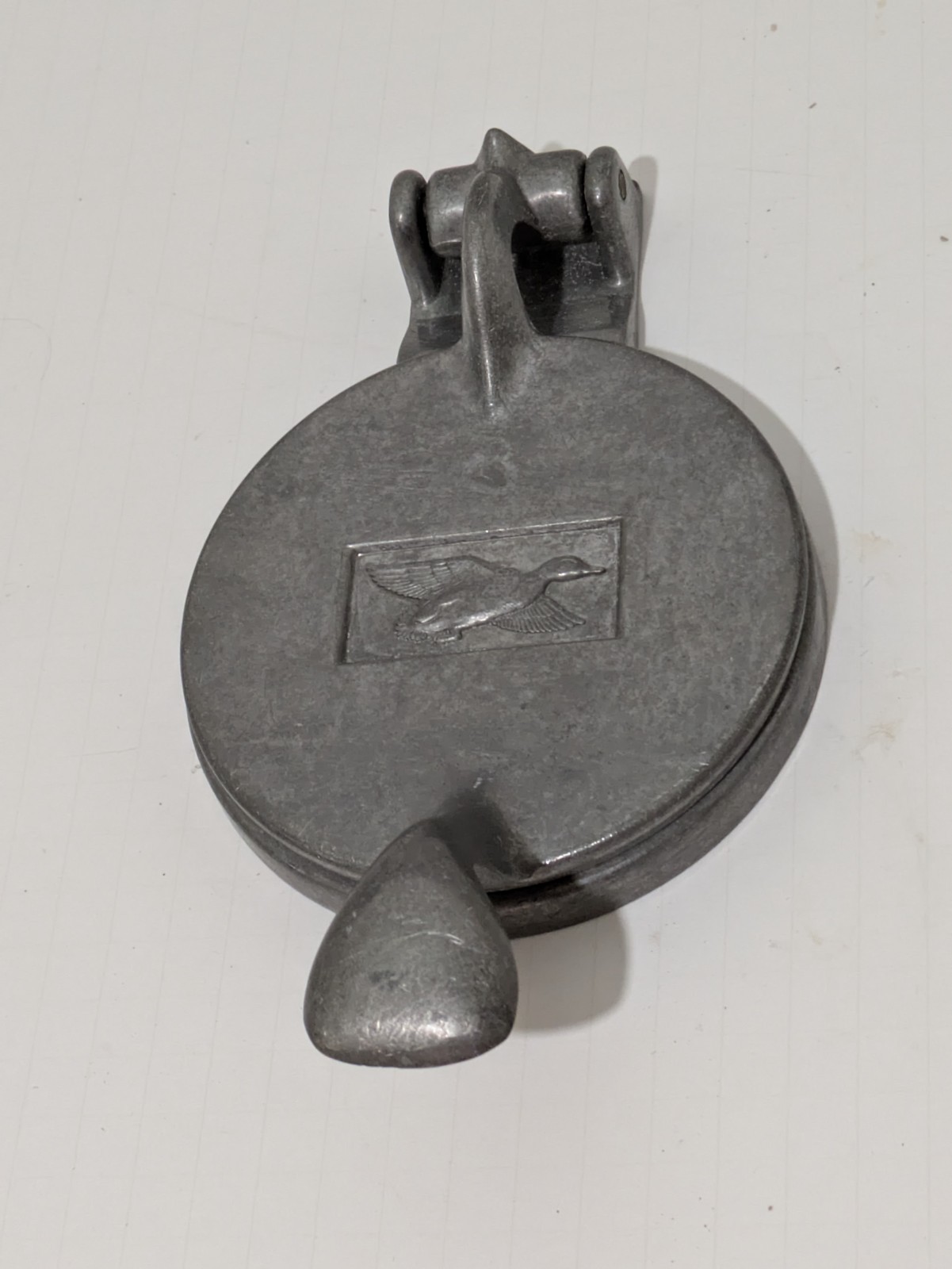 Vintage Cast Aluminum Hamburger Press Flying Duck Mallard Patty Maker gallery