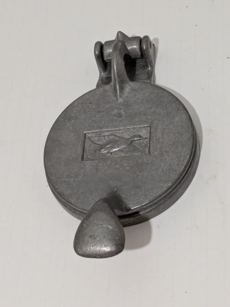 Vintage Cast Aluminum Hamburger Press Flying Duck Mallard Patty Maker