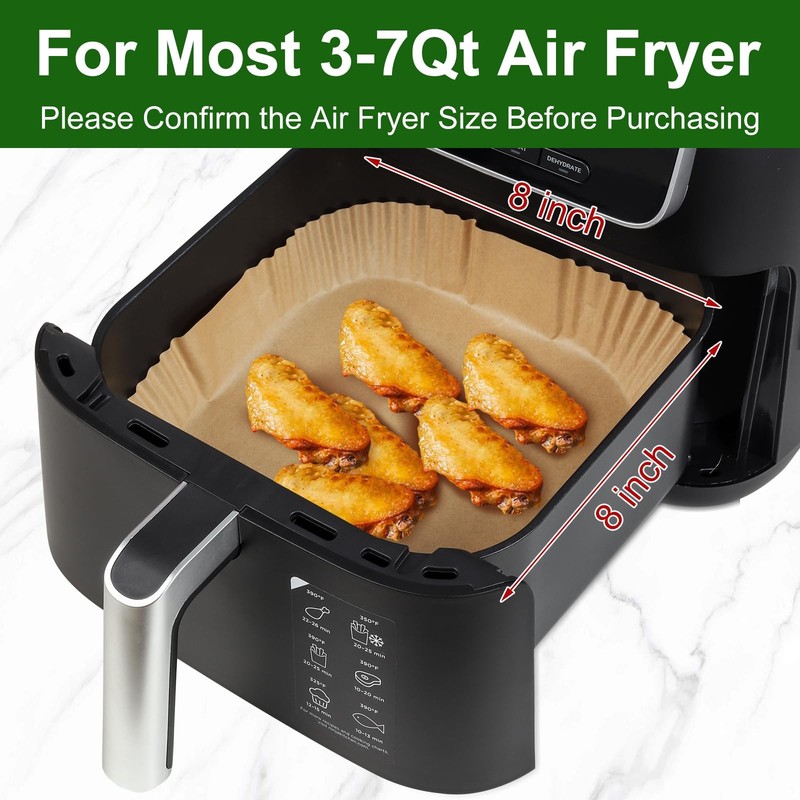 SIUDANGKA Air Fryer Disposable Paper Liner, 125pcs, 125pcs 7.9'' Square gallery