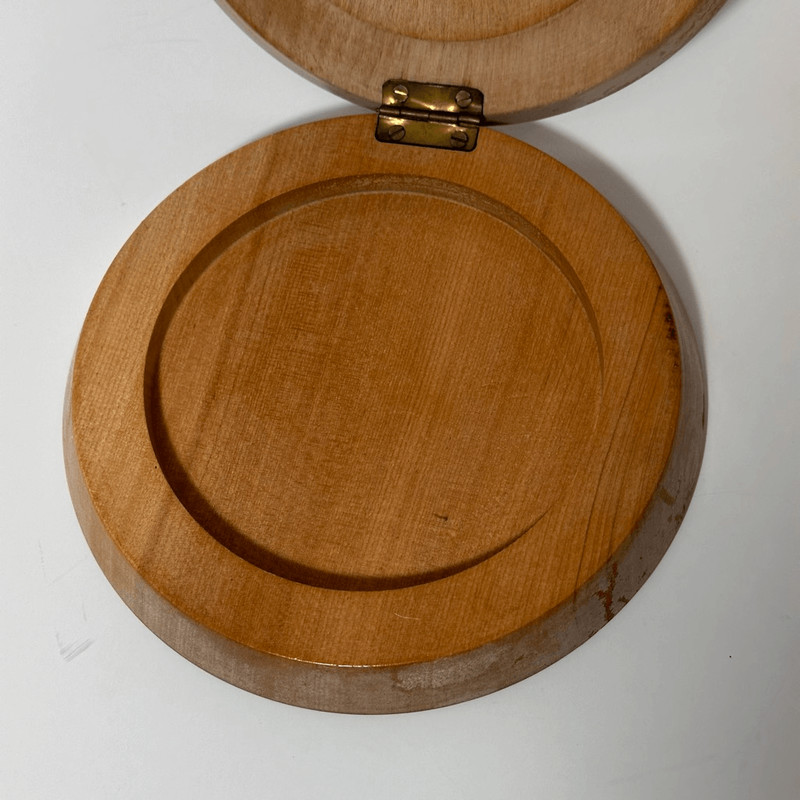 Vintage Wooden Hamburger Patty Press With Roosters on The Front 1960s gallery