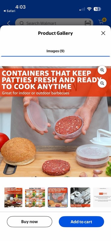 Hamburger Press Patty Maker - 4 in 1, Burger Mold, Patty Press, 8 Storage Contai gallery