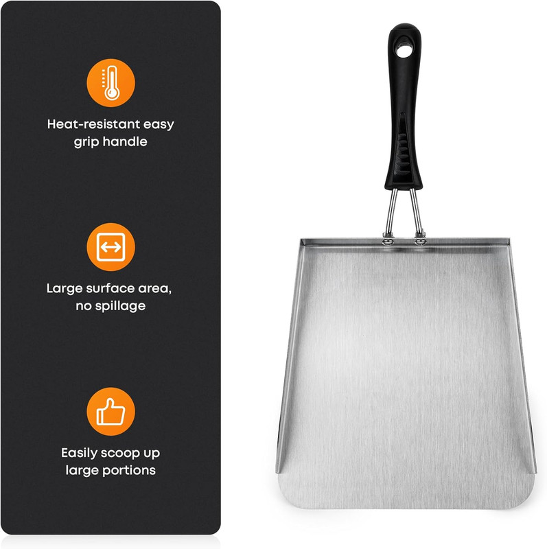 Stainless Steel Espatula Para Plancha 13 Pulgadas Smash Burger Mover De Comida gallery