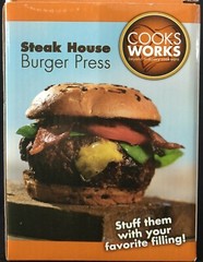 NEW – Cooks Works Steak House Burger Press -fill hamburger with favorite filling