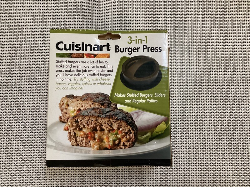 Burger Press Cuisinart 3 in 1 Gourmet Outdoor Grilling NIB gallery
