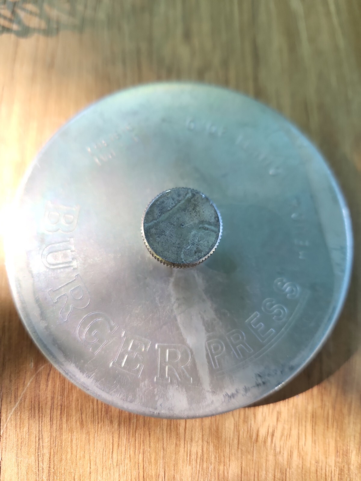 Vintage Burger Press Heuck Cin Ti 20 0 Silver Gray Metal 3.75" gallery