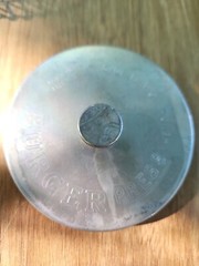 Vintage Burger Press Heuck Cin Ti 20 0 Silver Gray Metal 3.75″