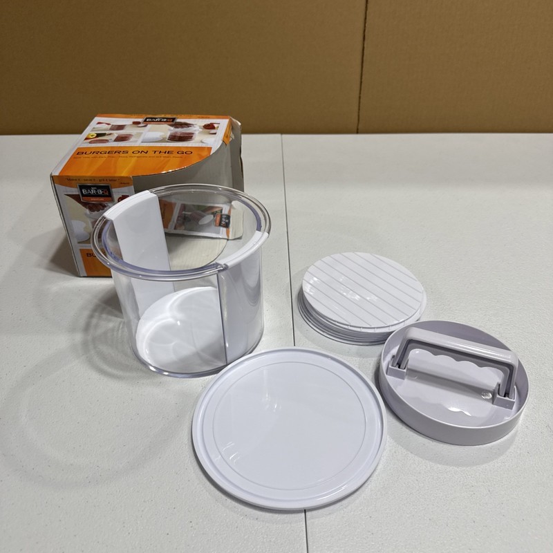 MR. BAR-B-Q Burgers On The Go Burger Press Storage Container 12pc Set gallery