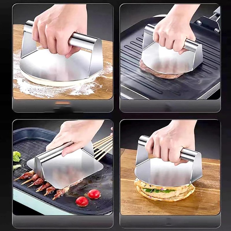 Ergonomic 5.5 Inch Hamburger Meat Press Made from Durable Stainless Steel gallery