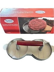Alpine Cuisine Double Burger Hamburger Press Set NIB 4.5” BBQ Cookout