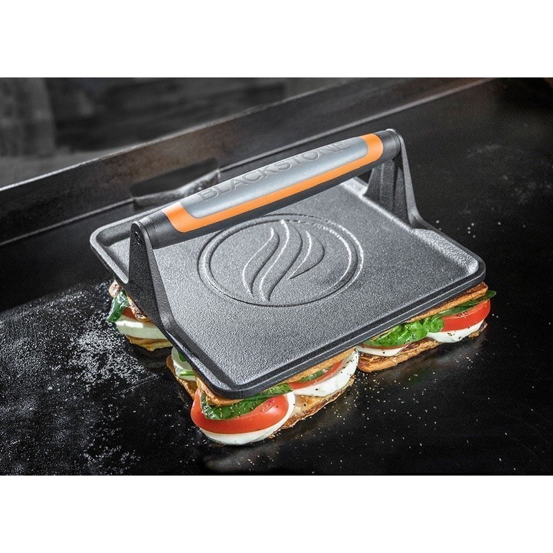 Cast Iron Griddle Press Heat Resistant Handle Non Stick Burger Sandwich Tool New gallery