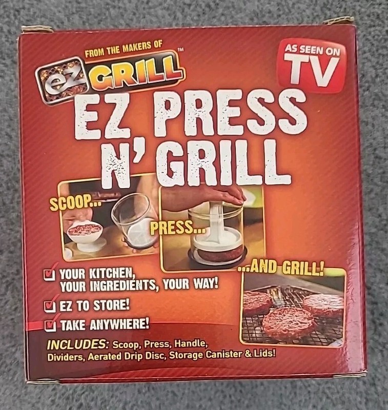 EZ Press N Grill BP-1 Perfect Burger Patty Maker Container NEW As Seen On TV gallery