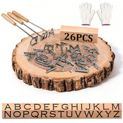 Vercxlyra 1/2″ Branding Irons, 26-Piece Alphabet Custom Mini Branding Iron Se…