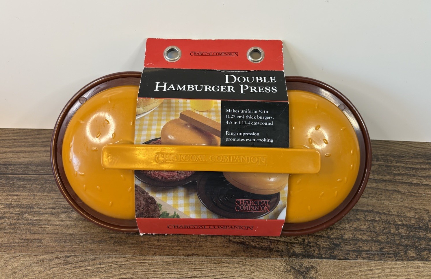 Charcoal Companion Double Hamburger Press Mold Burger 4.5 Circular Patties NEW gallery