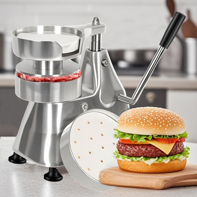 3-In-1 Commercial Burger Patty Maker Press 4/5/6 Inch 1200 PCS Papers gallery
