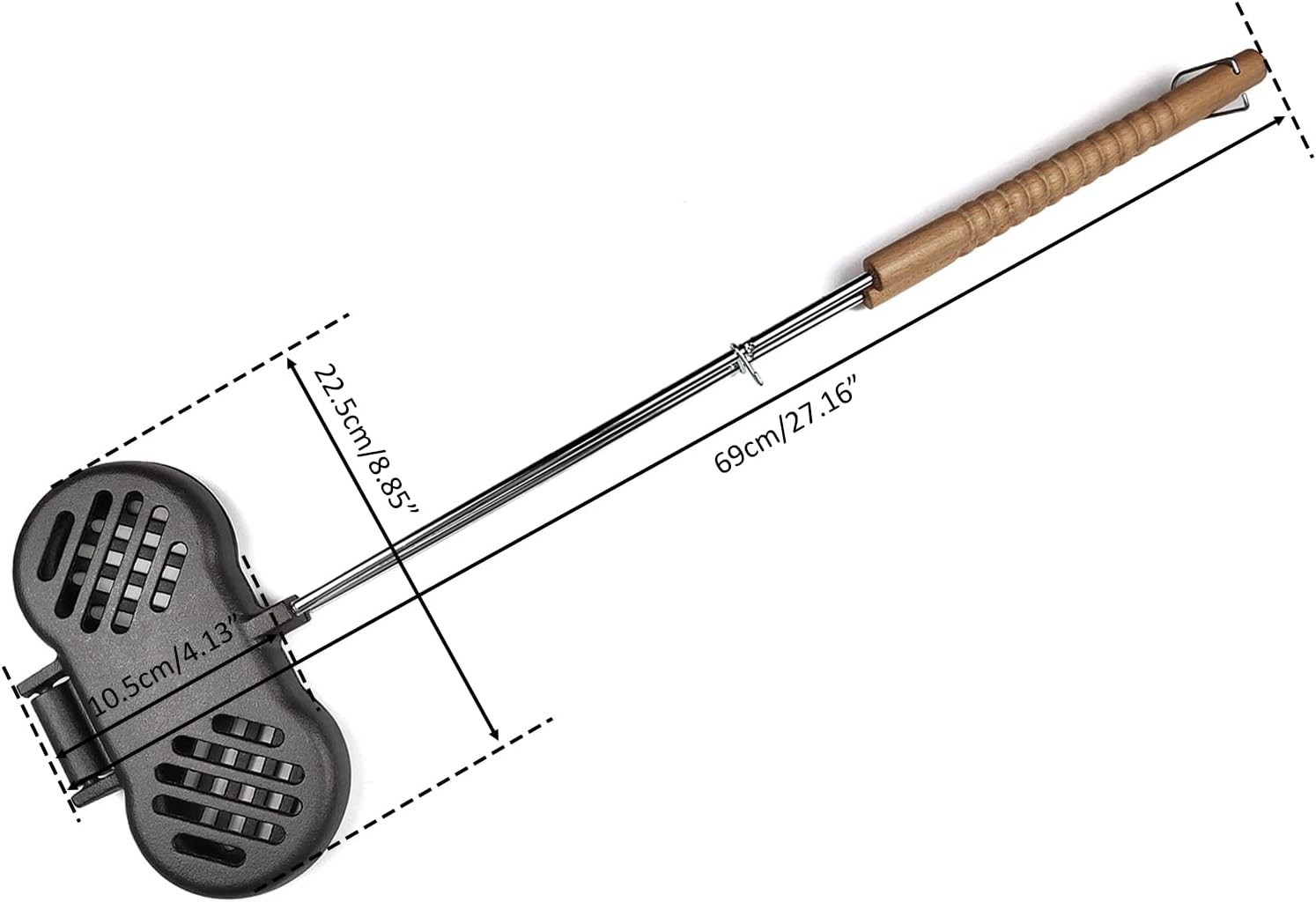 Hamburger Campfire Iron Preseasoned Handheld Round Burger Grill Set Of 2 gallery