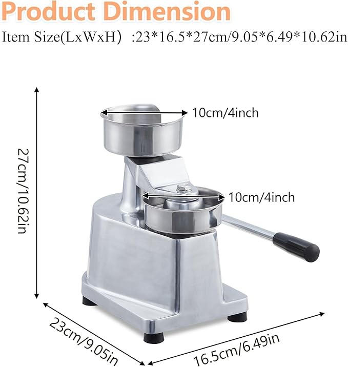 Commercial Hamburger Patty Maker 4/6" Hamburger Press with 500 Patty Papers gallery