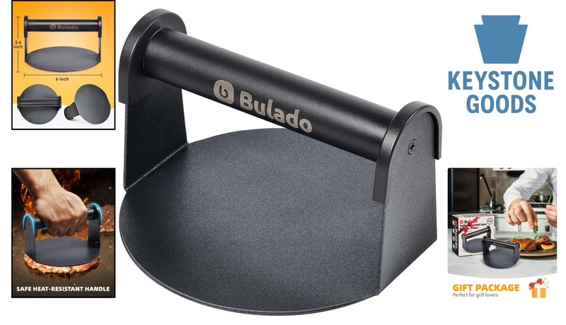 6-Inch Non-Stick Burger Press with Heat-Resistant Handle for Griddle & Grill gallery