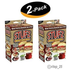 STUFZ Americas Stuffed Burger | Make Burgers Like a Pro, As-Seen-On TV (2 Pack)