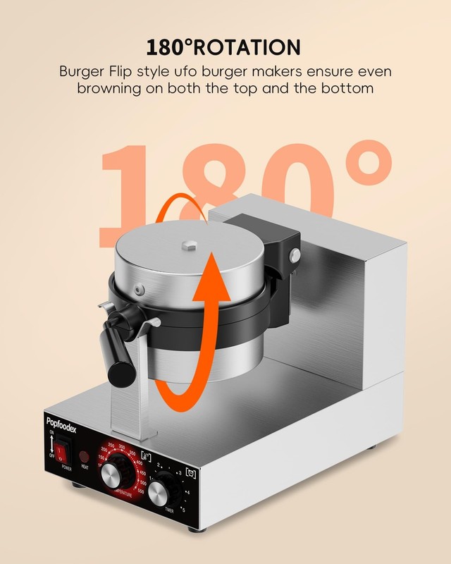 Ufo Burger Maker Machine, 110V Electric Ufo Sandwich Maker w/Adjustable Tempe... gallery