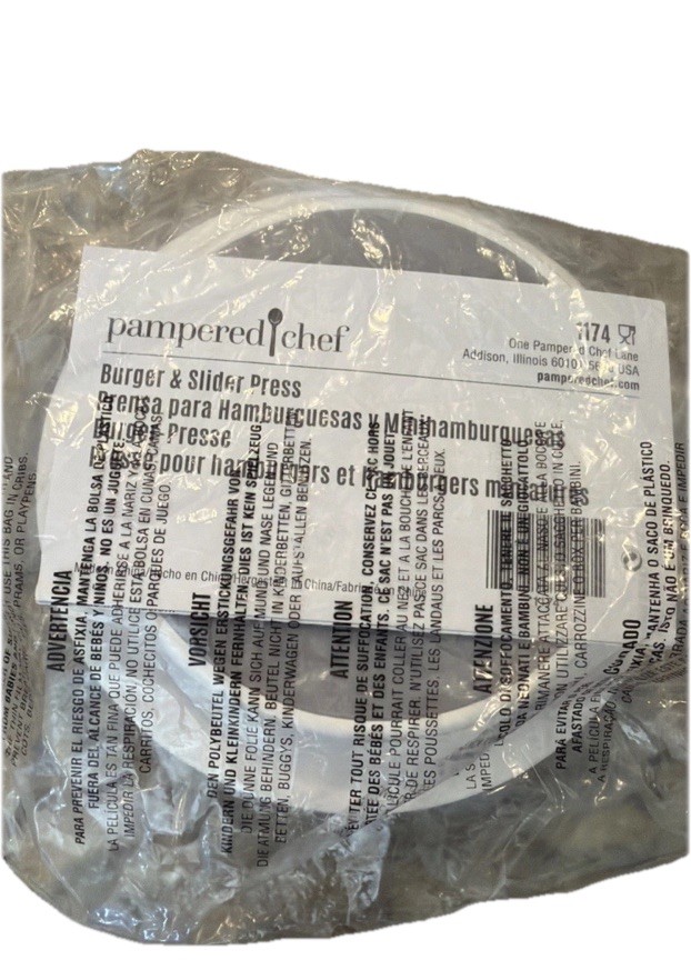 Authentic Pampered Chef Burger & Slider Press 1174 NEW And Sealed gallery
