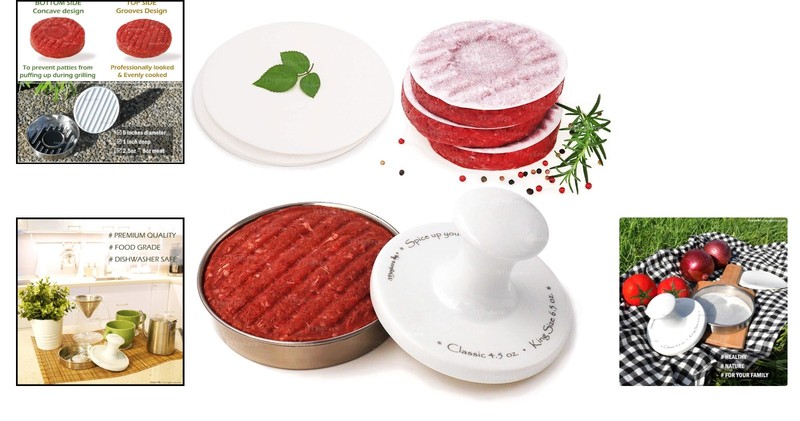 Professional-Grade 5" Patty Maker with 100 Non-Stick Papers for Easy Cooking gallery