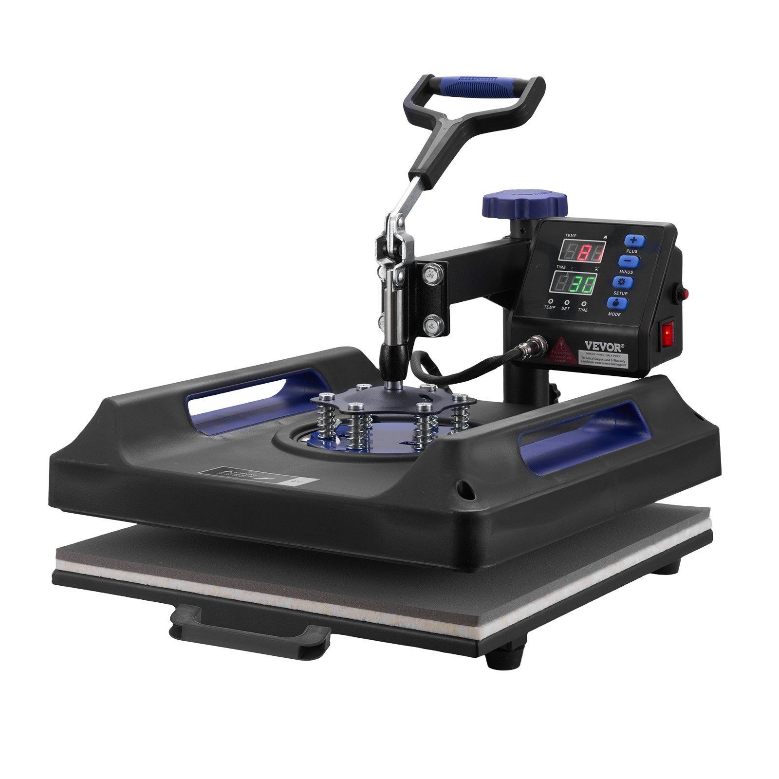 15x15in 8-in-1 Digital Heat Press: Swing-Away Arm, 30oz Tumbler, Teflon Surface gallery