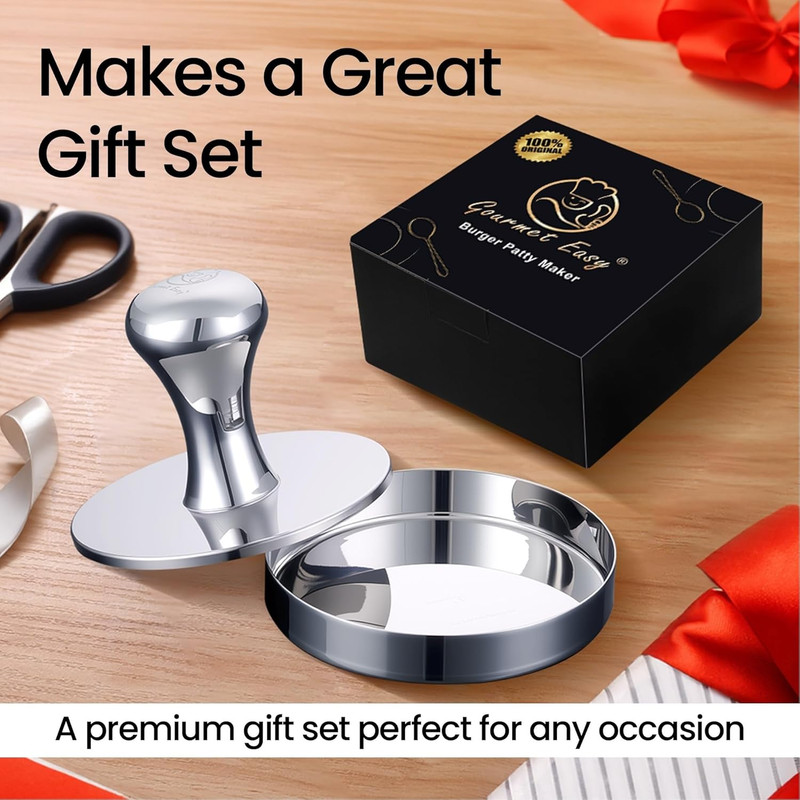 2-In-1 Hamburger Press Patty Maker & Smash Burger Press, Heavy Duty Premium gallery