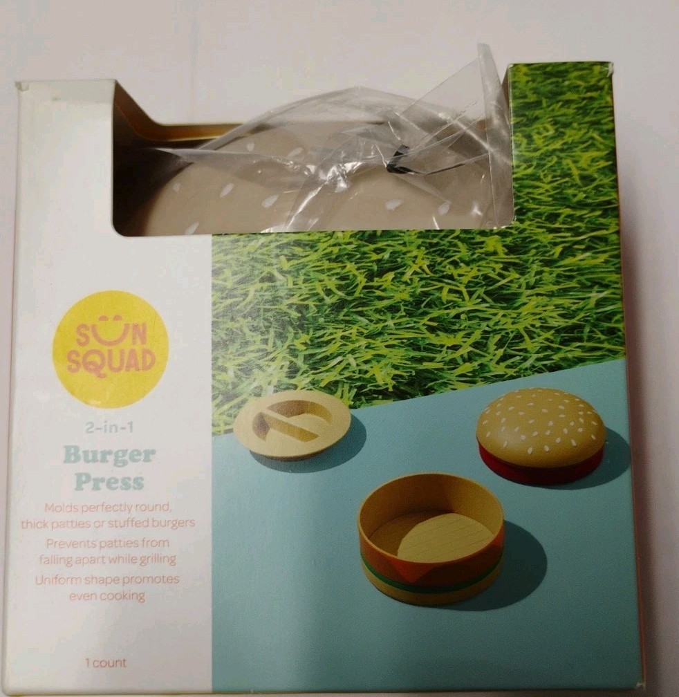 NEW Sun Squad Burger Press, Molds Perfectly Round, Thick Patties gallery
