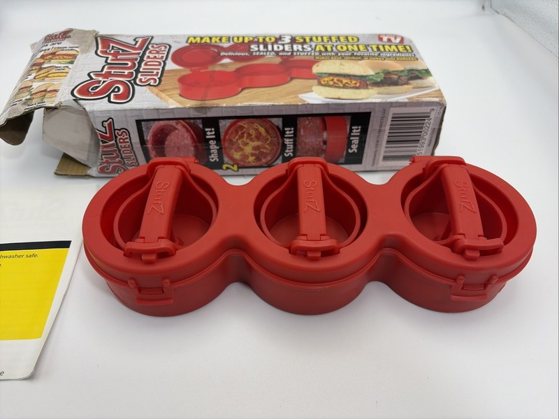 Stufz Sliders Burgers Press Sealed Sliders Patty Maker 3 At Once As Seen On TV gallery