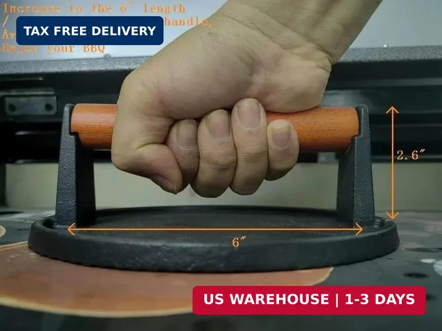 Firsgrill 2-Pack Burger Press 7.08" Round,Heavy-Duty Cast Iron Smash Burger Pres gallery