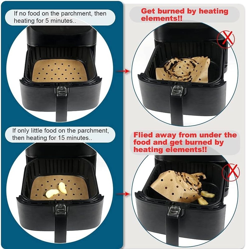BYKITCHEN Air Fryer Oven Liners, 11x12 Inches, Nonstick 11x12inch, Brown gallery