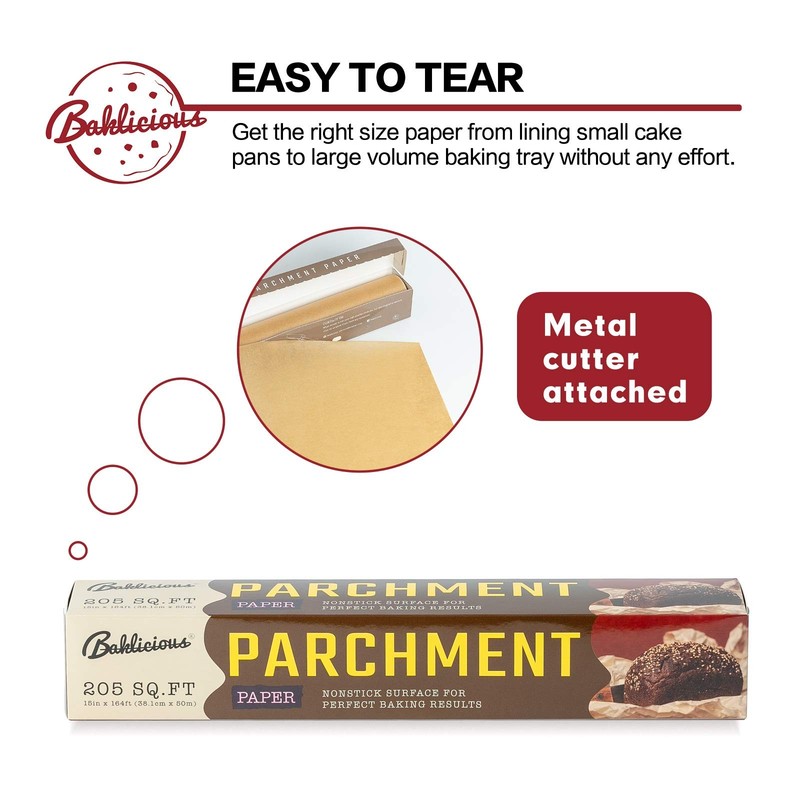 Unbleached Parchment Paper Roll for Baking, 2 Pack of 15 15inch-2pack, Brown gallery