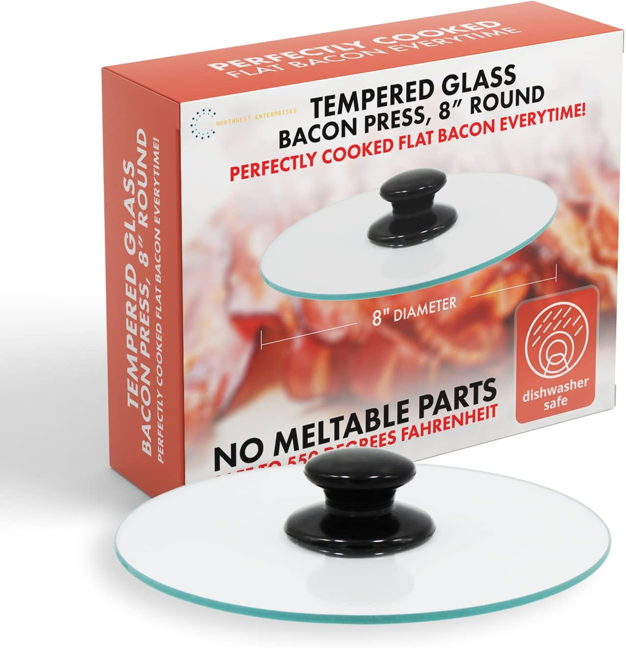 Bacon Press, round Tempered Glass Bacon Press and Splatter Shield, Perfectly Coo gallery