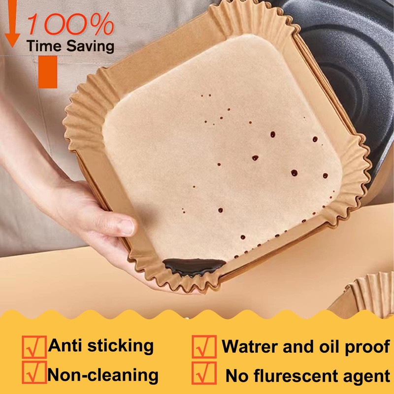 Air Fryer Liners Disposable 9 Inch, 9 inch 9" Square 125 pcs gallery