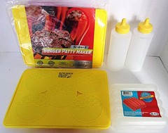 Camping Lot 5-in-1 Silicone Burger Presses w/Hotdog Holder & Condiment Bottles