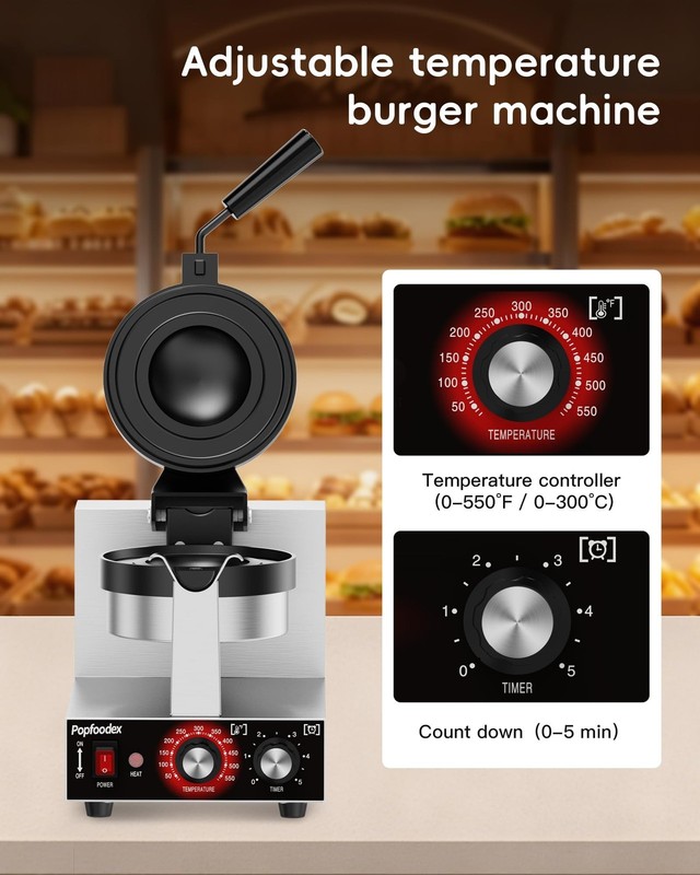 Ufo Burger Maker Machine, 110V Electric Ufo Sandwich Maker w/Adjustable Tempe... gallery